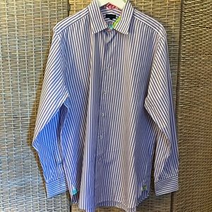 Lilly Pulitzer Mens Pin Stripe Dress Shirt 👔💜🐇 S XL